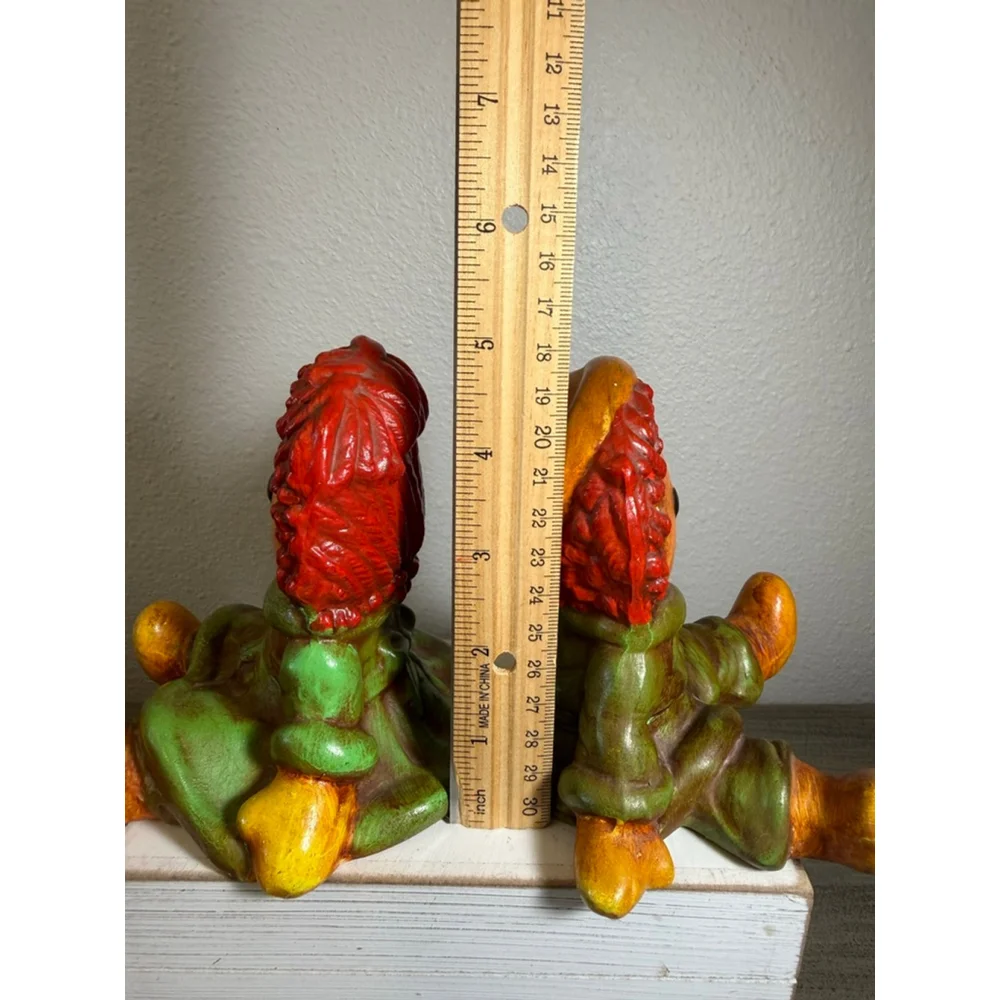 pair of vintage hand-painted ceramic figurines of Raggedy Ann & Andy
